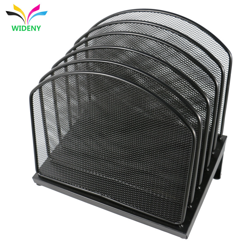 5 Sections stackable Files sorter wire metal mesh office document organizer file tray