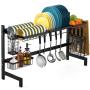 2 tier new design Black 85cm Metal Stainless Steel Kitchen Space Saver Over Sink Drying Dish Rack