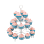 3 tier foldable wedding decorative wire metal folding fancy mini candy wholesales cup cake cupcake stand for holding rack