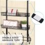 Office Home Storage Metal Clothes Towel Jewelry Wall Over The Door Hanging Organizer with Hooks Shelf Perfume Basket Holders