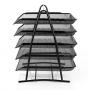 Office Desk Organizer Desktop Mesh Stacking Document Tray Letter Holder Metal Wire 5 Tier File Tray