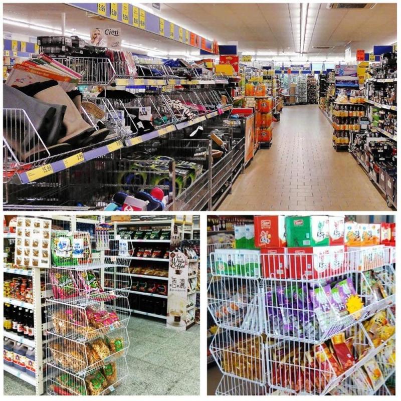 Supermarket supplies made in china metal wire multipurpose vegetavle sancks fruit store supermarket shelf