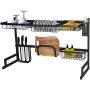 Kitchen Over The Sink 201 Stainless Steel Black Rustproof 2 Tier Dish Drying Rack for Drain Board Utensil Holder Cutting Board