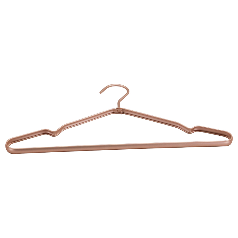 Hot Selling Rose Gold Velvet Flocked with Non-slip Design Metal Sweater Cloth Hanger