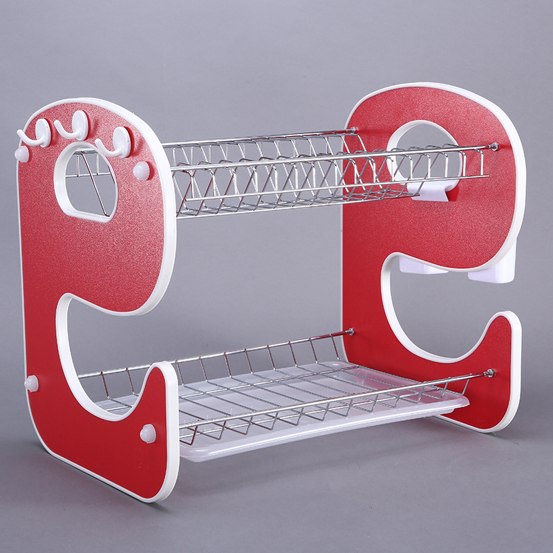 New Design 2 Tier A Shape Dish Drainer Rack Holder Stainless Steel Kitchen Sink Dish Rack