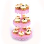 2 Tier Multifunctional Party Decorative Round Shaped Metal Carriage Cake Stand