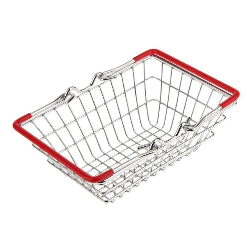 Manufacture Direct Sale Portable Folding Adjustable Handle Kids Mini Toy  Fruit Basket Shopping Cart