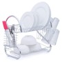 Manufacture Direct Sale Genuine Collapsible Stainless Steel 2 Tier Household Kitchen Wire Sink Dish Towel Storage Rack