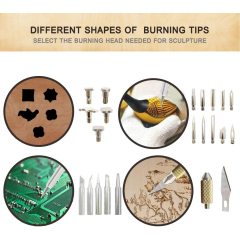 Pyrography Wood Burning Kit for Adults Crafts Tool Kit with soldering iron tips