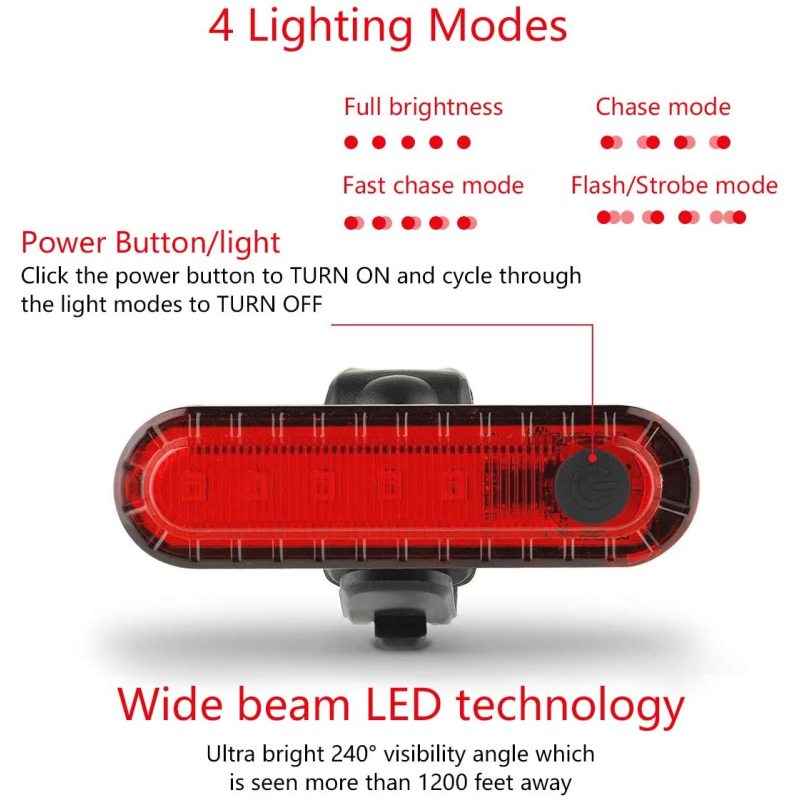 USB wiederaufladbare Fahrradrücklichter, rotes LED-Zubehör mit hoher Intensität, passt auf jedes Fahrrad oder Helm-Rücklicht