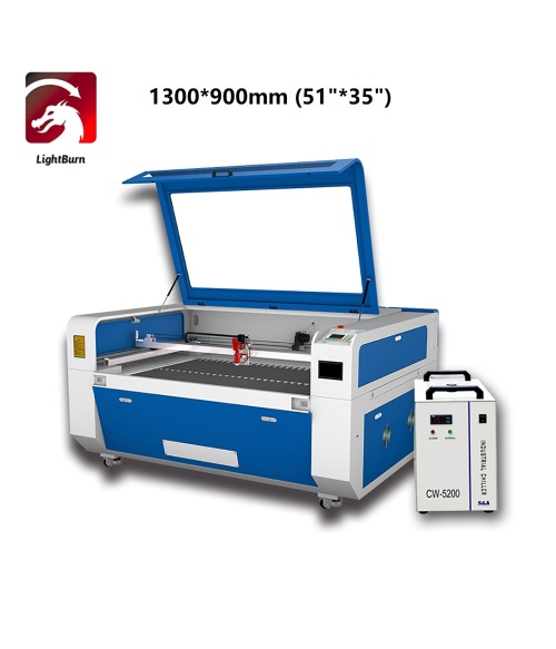 US Stock Lightburn 130W/150W RECI CO2  Laser Cutter Laser Engraver with 1300×900mm Workbench and S&A Water Chiller Lightburn Software