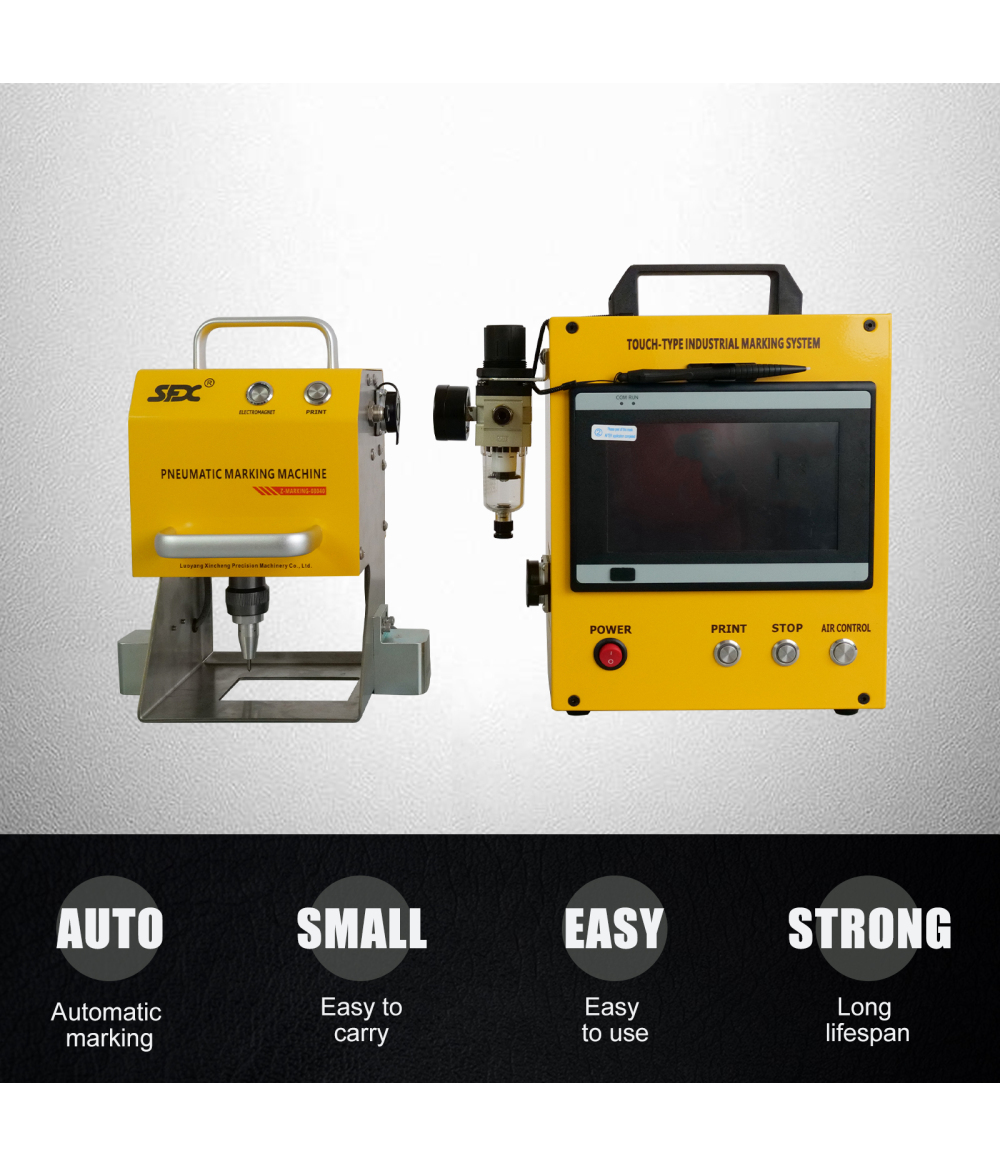 US Stock Portable Pneumatic Dot Peen Marking Machine Chassis Number VIN Code Marking 7 inch Touch Screen