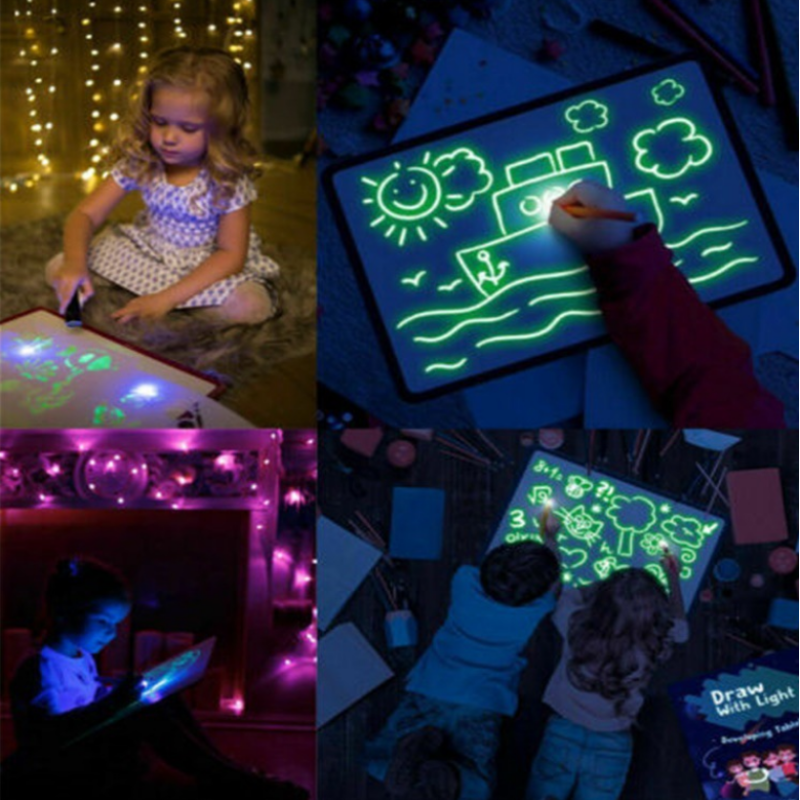 Wholesale high quality magnetic magnet drawing board light drawing magic light pen and draw board      drawing light board