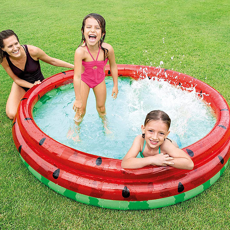 Foldable Inflatable water Round Inflatable Outdoor Kids splash play mat Swimming and Wading Watermelon Pool water toys