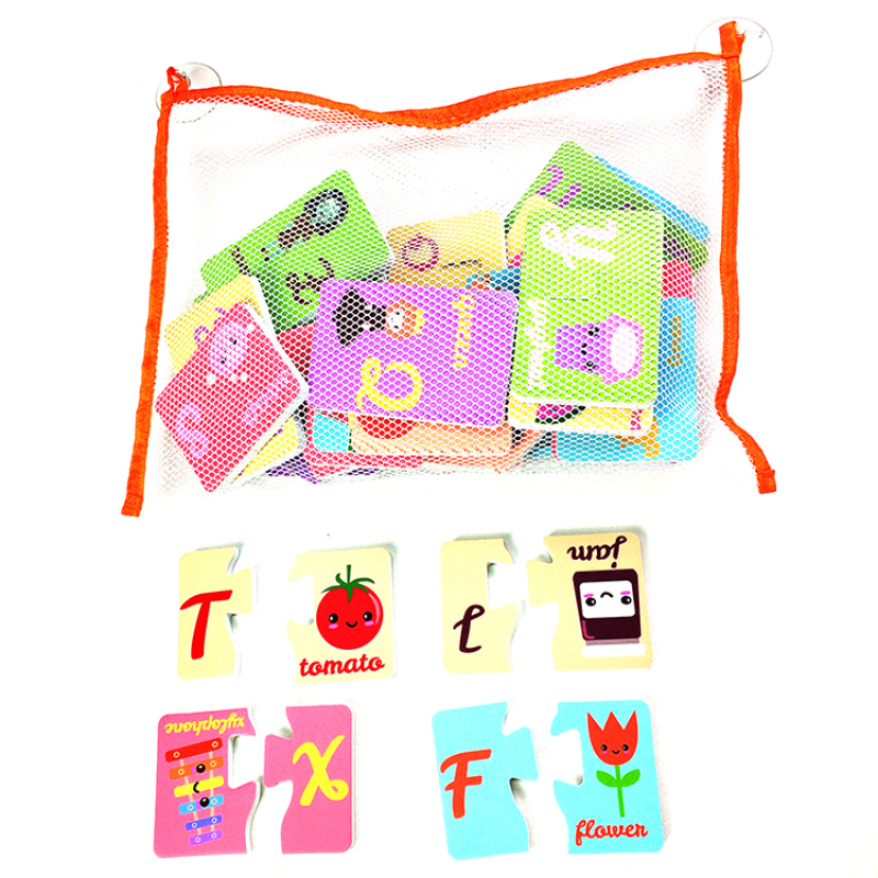 Baby EVA foam puzzle bath toy for children with alphabet animal fruit cartoon