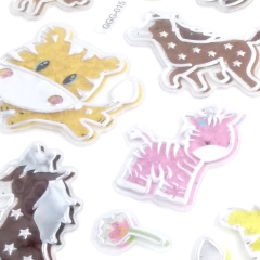 Juego de pegatinas hinchadas de animales unicornio reutilizable barato para niños 2017 nuevo diseño