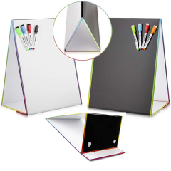 Custom black mini desktop dry erase board whiteboard marker with magnet white board with stand