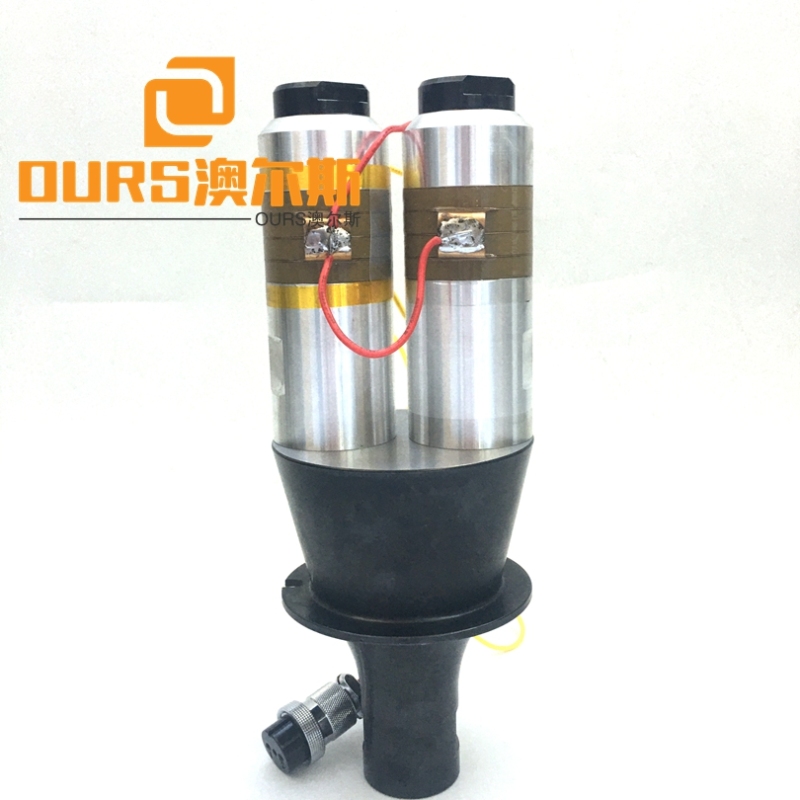 4200W 15KHZ Double Head Ultrasonic Plastic Welding Transducer For Ultrasonic Lace Sewing Machine