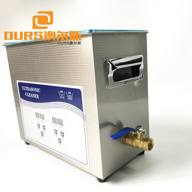 Screw Parts/Metal Parts  Small Size Ultrasonic Cleaning Machine 6L 120W Transducer Ultrasonic Cleaner Tank And SUS Basket