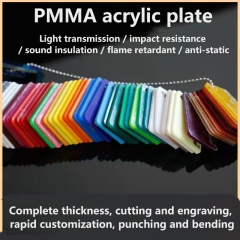 Прозрачная акриловая пластина, обрабатывающая индивидуальную цветную пластину из плексигласа, лазерная резка и сверление ПММА, светорассеивающая пластина