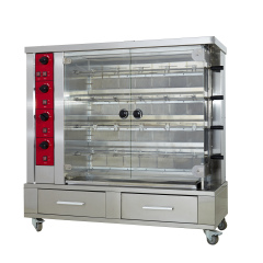 Stainless Steel Durable Rotating Chicken Turkey Peanut Meat Roaster With 2 Drawer For Sale