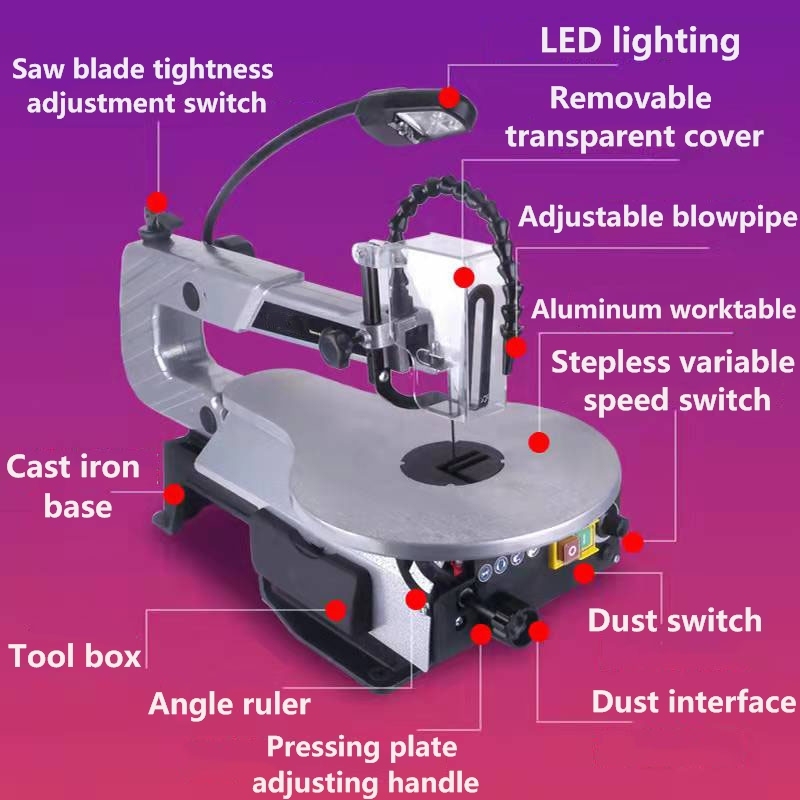 Electric Jig Saw Bench Type Wire Saw Diy Carving Machine Woodworking Tools Decoration Drawing Saw Edm Wire Cut Machine