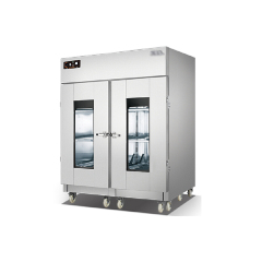 Luxury Stainless Steel 2-Door Kitchen Cupboards Disinfection Cabinet Sterilization Display