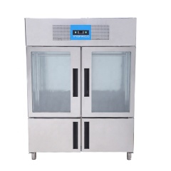 Нержавеющая сталь 2 большие двери Коммерческие холодильники с вентиляторным охлаждением Вертикальный подвесной морозильник для мяса Холодильник Шкаф