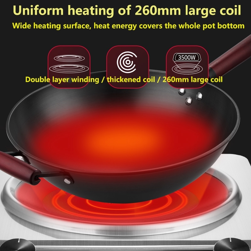 3500w High Power Induction Cooker Electric Household Big Cooker Restaurant Hot Pot Fried Concave Electromagnetic Furnace Stove