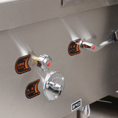 Вертикальный газовый коммерческий 2 вок плита плита многофункциональный китайский вок плита варочная машина с вентилятором