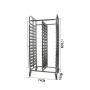 173 74 55cm Stainless Steel GN Pans Shelving Food Pan Trolley With Wheels