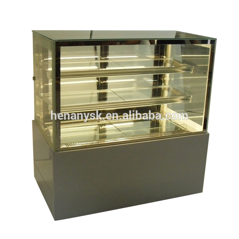 The Manufacture of 2 Layer Cake Display Refrigerator Freezer Glass Display Cake Showcase
