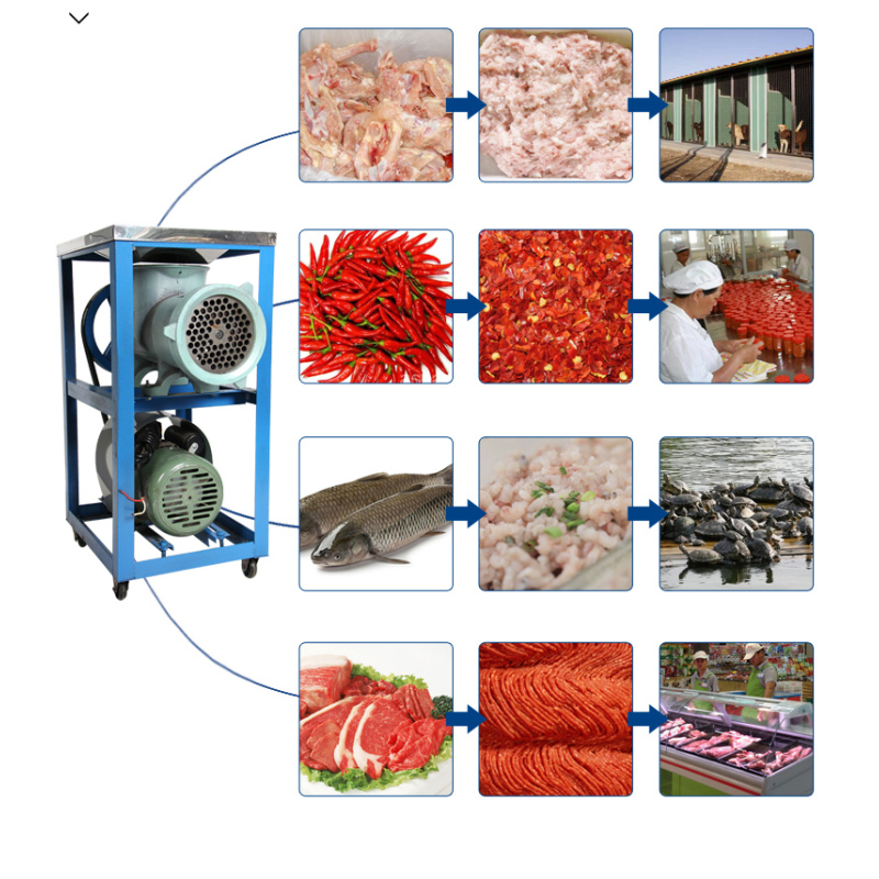 #62  800-1000kg/H Commercial Chicken Fish Bone Pork Meat Grinder