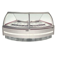 2 sets High Quality Led Commercial Hard Ice Cream Curved Corner Glass Display Cabinets Showcases Cabinet From China Factory