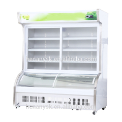 Cold Food Display Refrigerator 2 Glass Door Defrost Freezer Upright for Fruit and Vegetables China Manufacturer