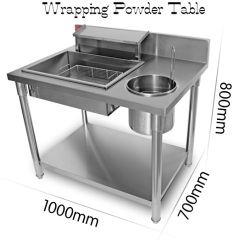 Stainless Steel Fried Chicken Hamburg Equipment Wrapped Powder Table