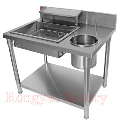 Stainless Steel Fried Chicken Hamburg Equipment Wrapped Powder Table