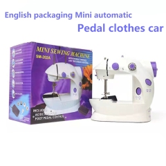 Оптовая продажа швейных машин, многофункциональная бытовая электрическая мини-швейная машина, английская упаковка, автоматическая педаль для одежды, автомобиль