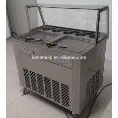 2 Pan Computer Control Pan Roller Rolling Rolled Flat Fried Ice Fryer Cream Machine