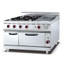 GH-996A Commercial Kitchen Equipment Stainless Steel 4-burner  Gas Cooking Range With Oven And Grill Griddle