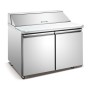 Commercial Salad Table Kitchen Equipment Stainless Steel Double Door Refrigerated Table A Salade Prep Table Refrigerator Pizza
