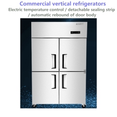 4 6 Door Freezer Vertical Deep Freezer Commercial Stainless Steel Refrigerator Kitchen Refrigeration Equipment Workbench