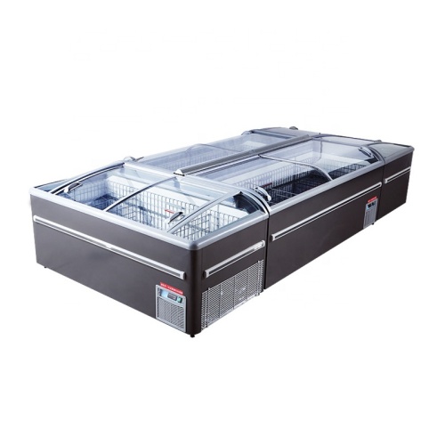 1.8m 2.1m 2.5m Reliable Quality Display Combined Double Doors Island Freezer Commercial Industrial Freezer For Supermarket