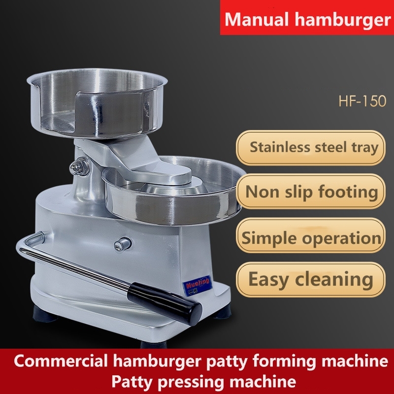 HF-150 Manual Hamburger Burger Meat Press Machine Hamburger Patty Making Machine Meat Cake Press Export Certification