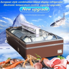 Оптовый 1.2-метровый супермаркет Европейский холодильник с морозильной камерой с горизонтальной комбинацией Современный остров с морозильной камерой