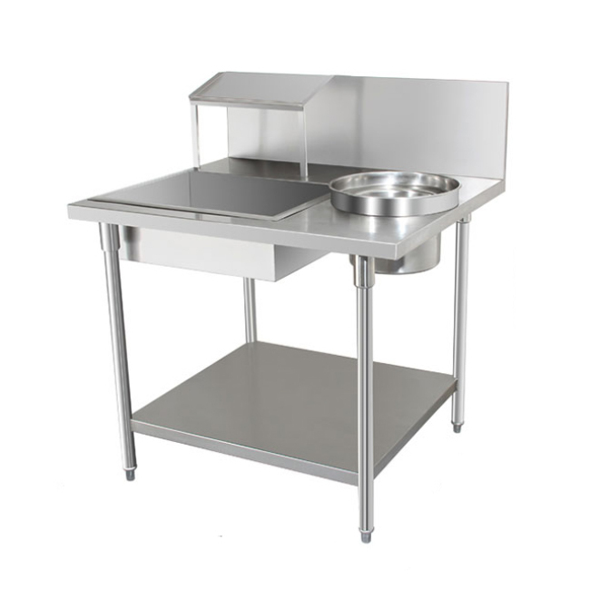 Stainless Steel Simple Work Bench Easy Bread Table Western Fast Food KFC Fryer Equipment Wrapping Power Table