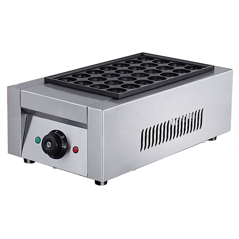 Eh-766 Electric Octopus Fish Balls Maker Commercial Temp Control Japanese Takoyaki Plate Electric Fish Grill Machine