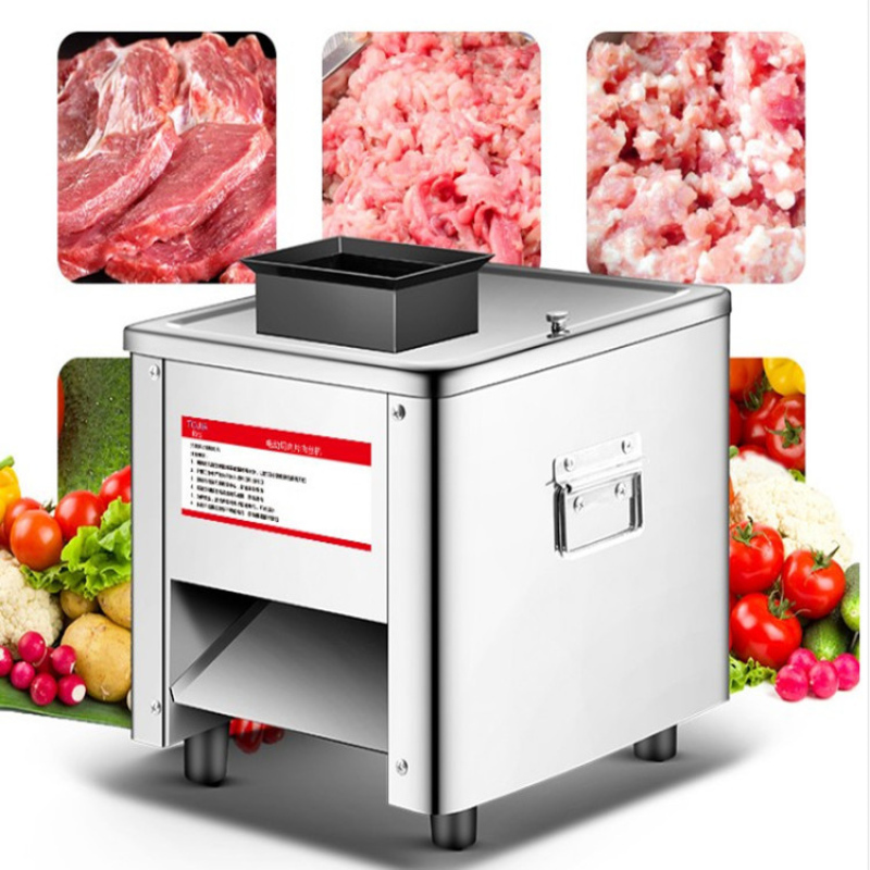 Electric Commercial Meat Cutter Machine Meat Slicer Shredder Mincing Machine Stainless Steel Table Meat Bowl Cutter