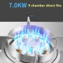 HM-8026 Bilateral Intelligent Timing Gas Stove Stainless Steel Fire Stove Household Liquefied Natural Gas Cooker