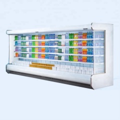 Low-e стеклянный холодильник для супермаркетов, овощной холодильный шкаф для витрины ...